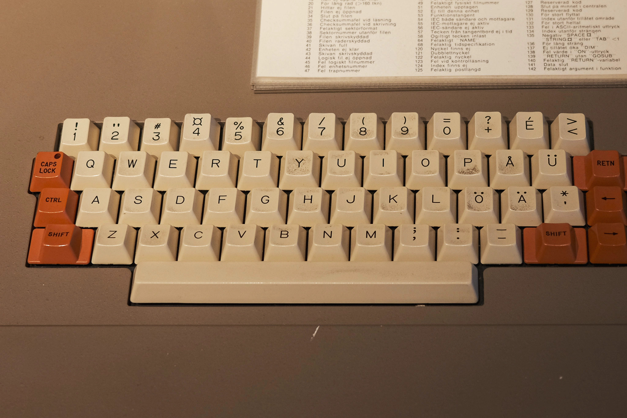 A photograph of an old keyboard