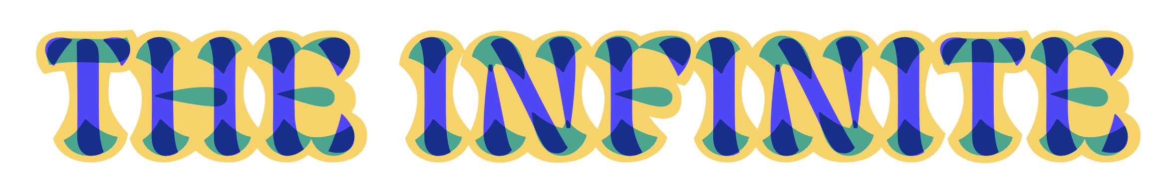 An example of the Surround typeface, showing how multiple letters can be stacked to let the colors of each bleed through