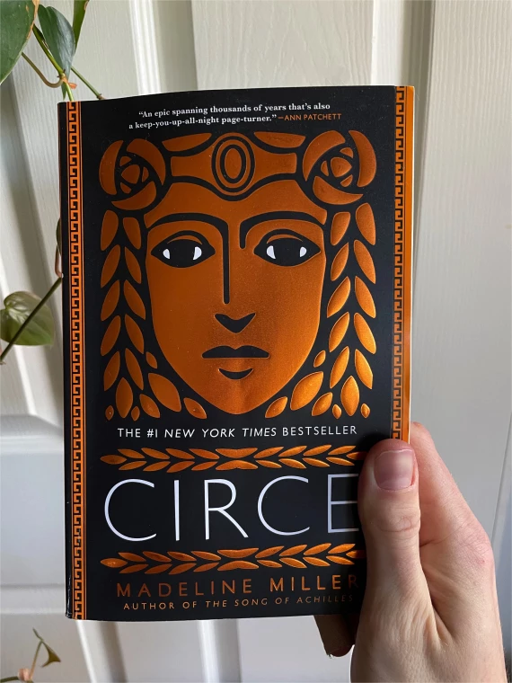 A picture of me holding the novel Circe